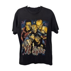 Vintage Nsync Rap Tee Small S Double Sided Graphic Boy Band Faded Grunge
